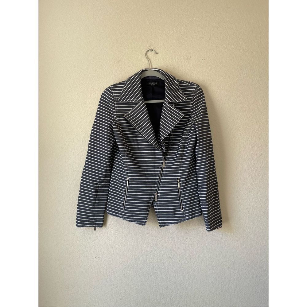 Layfayette 148 New York striped moto jacket size‎ 4